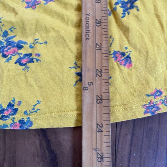 Lucky Brand Floral Yellow Womens Medium Top Square Neck Boho Casual Country - Picture 5 of 8